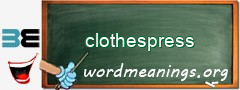 WordMeaning blackboard for clothespress